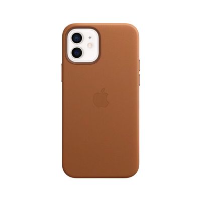Apple iPhone 12 and iPhone 12 Pro Leather Case with Magsafe - Saddle Brown