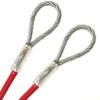 PHAT, Red Vinyl Coated 6.35mm (1/4 inch) Braided Steel Security Cable Double Looped Ended (6 inches, Red) view 1