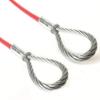 PHAT, Red Vinyl Coated 6.35mm (1/4 inch) Braided Steel Security Cable Double Looped Ended (6 inches, Red) view 2