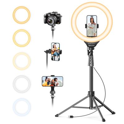 UBeesize 12'' Selfie Ring Light with 62 Tripod Stand for Video Recording, Live Streaming(YouTube, Instagram, TIK Tok), Compatible with Phones, Cameras and Webcams