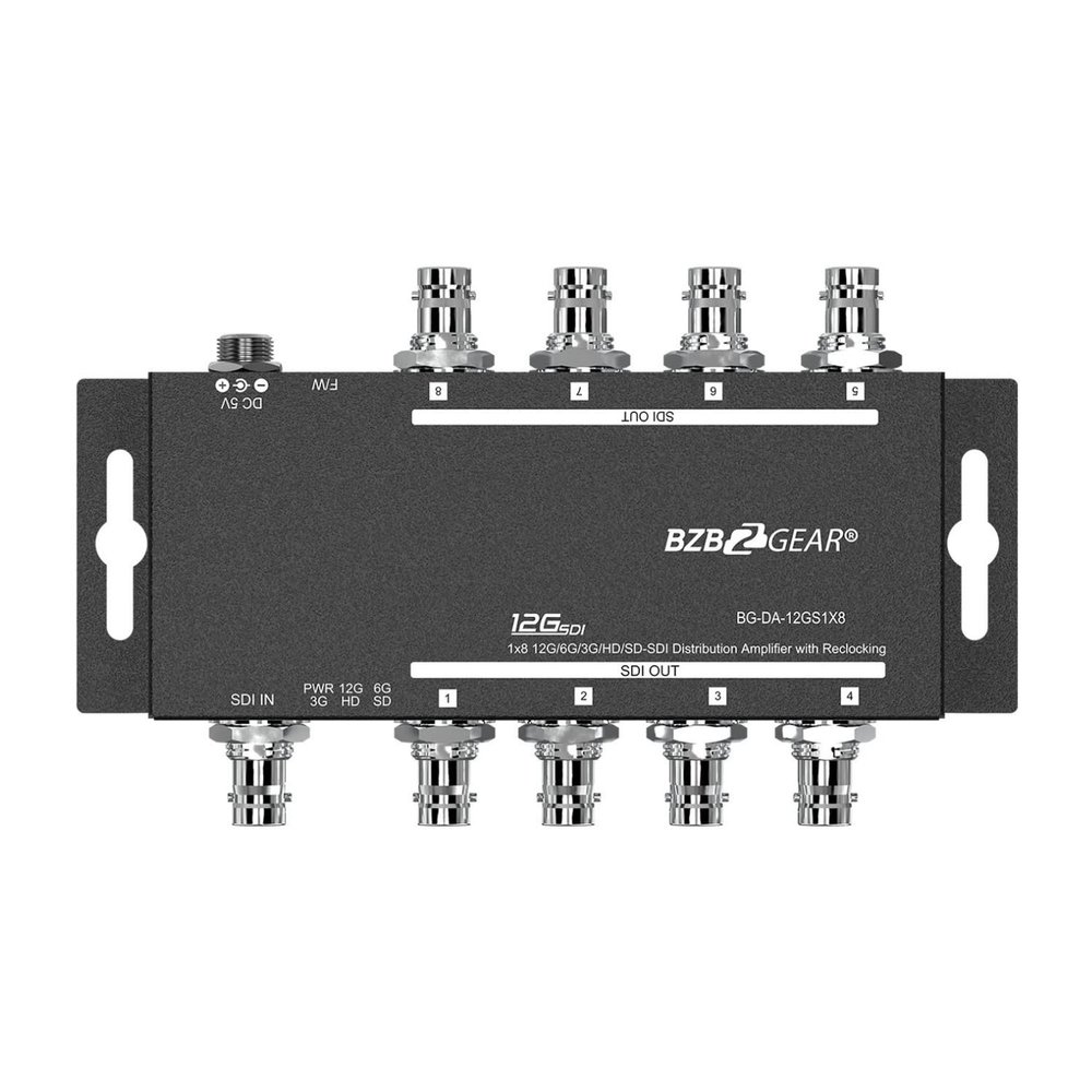 BZBGEAR 4K UHD 12G-SDI 1x8 Splitter/Distribution Amplifier - BG-DA-12GS1X8
