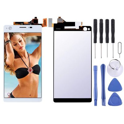 HONGYAN LCD Screen Cell Phone LCD Display + Touch Panel for Sony Xperia C4 (Color : White)