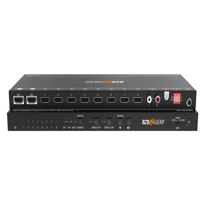 BZBGEAR 2x8 4K UHD HDMI Splitter/Distribution Amplifier w/CEC Turn On/Off TV - BG-UHD-DA2X8