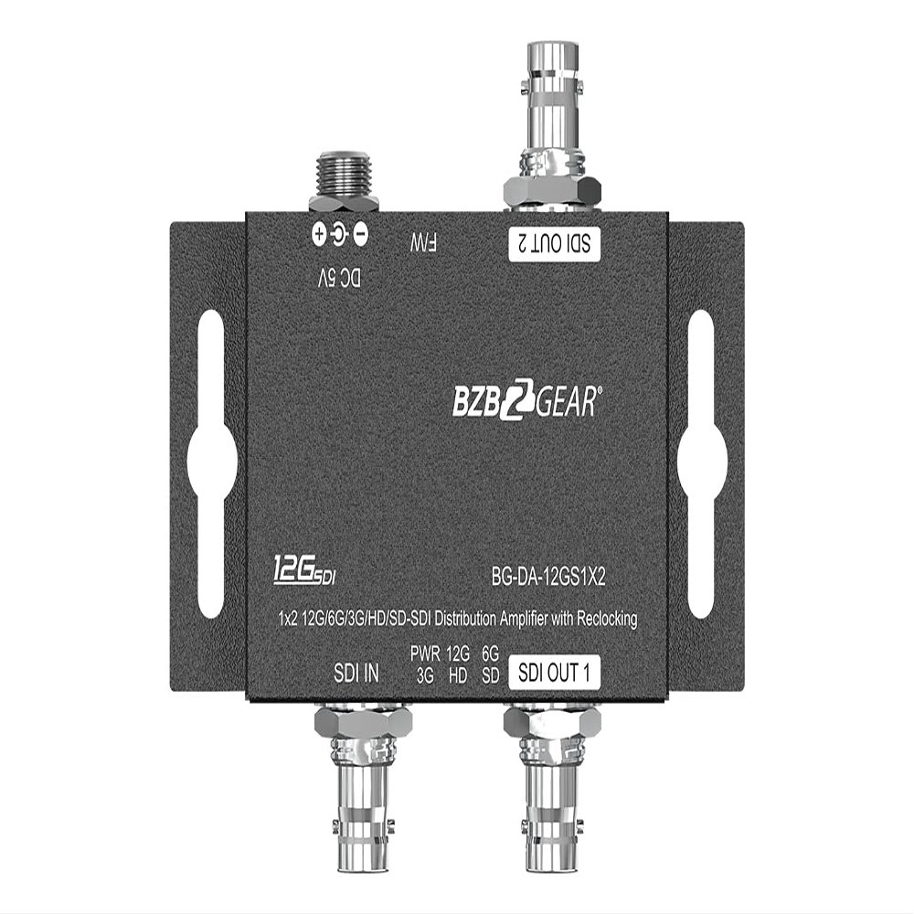 BZBGEAR 4K UHD 12G-SDI 1x2 Splitter/Distribution Amplifier - BG-DA-12GS1X2