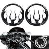 Bid4ze Bid4ze 2 Pcs Flames Speaker Grills Accent Trim Cover Front Speaker Trim Grill Cove for 2006-2013 Harley Touring Electra Street Glide,Black view 1