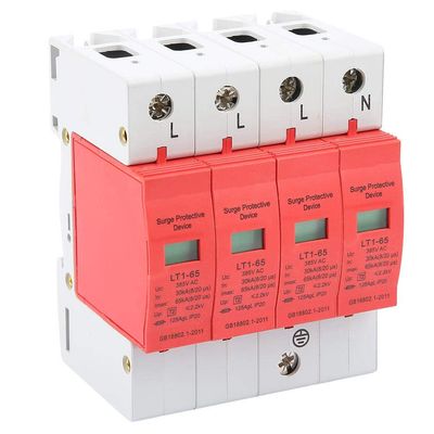 4P 30kA-65kA House Protective Device Low-Voltage Arrester Device 3-Phase 4-Wire Protector for