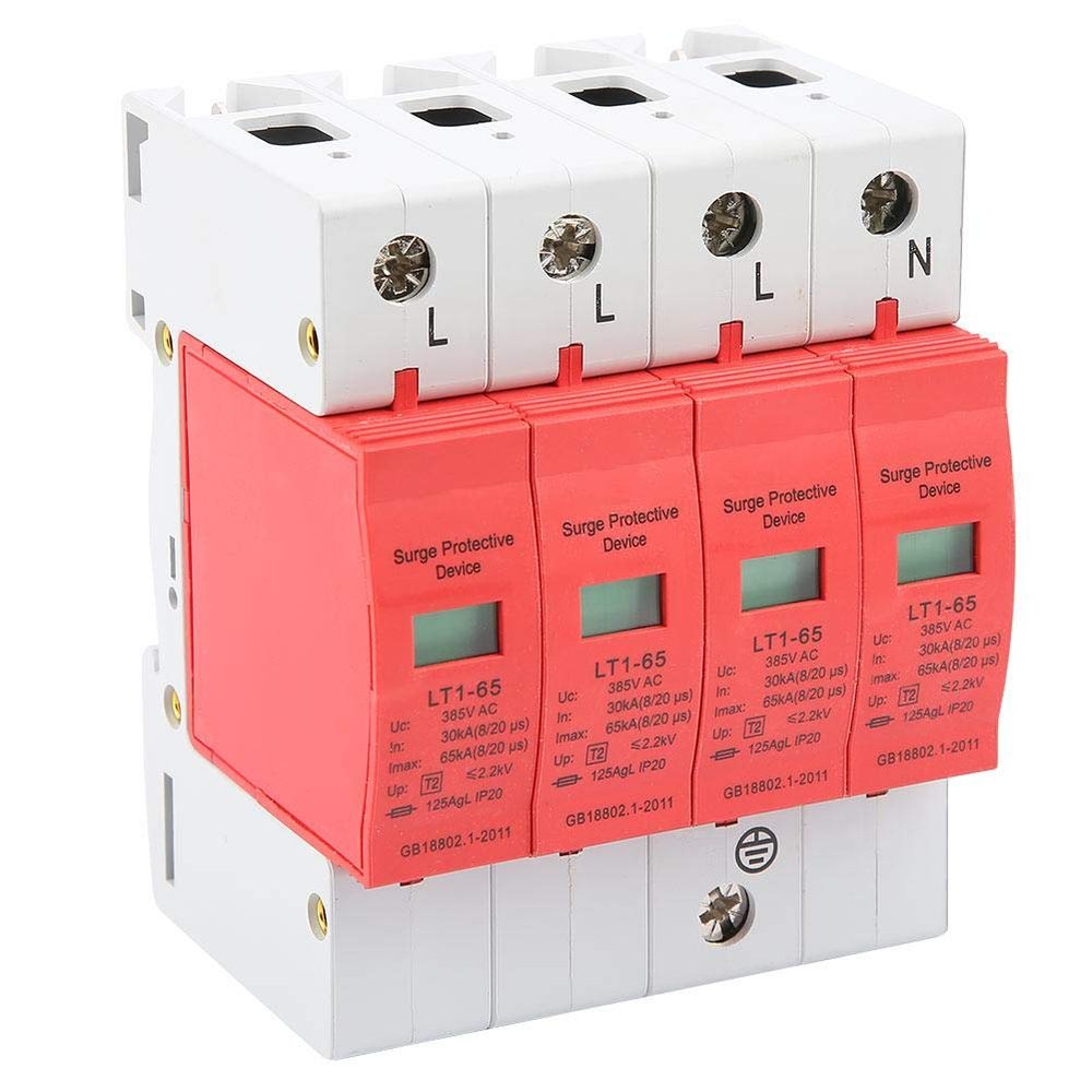 4P 30kA-65kA House Protective Device Low-Voltage Arrester Device 3-Phase 4-Wire Protector for
