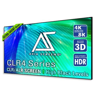 Akia Screens ALR Projector Screen 123 inch 16:9 4K UST Ultra Short Throw Projection, High Black Levels, Ceiling Ambient Light Rejecting Screen, Edge Free Fixed Frame Movie Screen AK-NB123H-CLR4