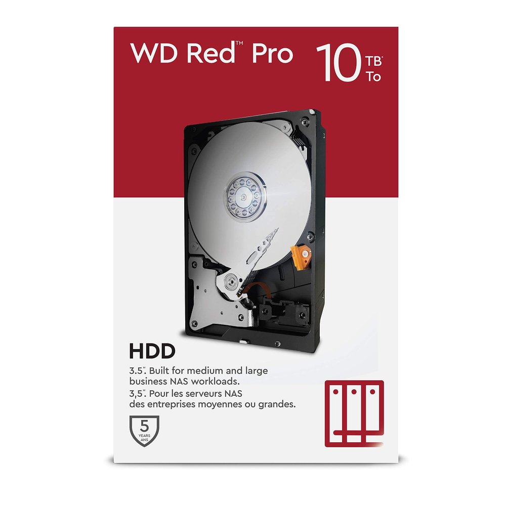 WD Red Pro 10TB NAS 3.5" Internal Hard Drive - 7200 RPM Class, SATA 6 Gb/s, CMR, 256MB Cache
