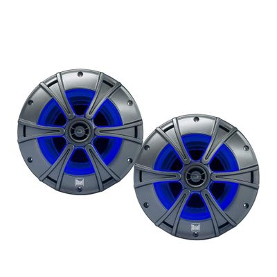 Dual Electronics DMS8027 8" 2-Way Marine Speakers with Blue illumiNITE LED Lighting