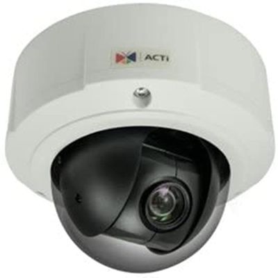 ACTi B912 5MP Video Analytics Outdoor Mini PTZ Camera; with SLLS, DC Iris; Auto Focus; H.265/H.264; 1080p/30fps, 2D+3D DNR; Audio; MicroSDHC/MicroSDXC; PoE/DC12V; IP67; IK10; DI/DO; Built-in Analytics