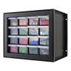 IRIS USA Small Plastic Drawer Organizer, 16-Drawer, Stackable Teacher Toolbox Crayon Small Parts Bead Building Bricks Screw Garage Desk Storage Cabinet, Drink and Water Flavor Packet Organizer, Black view 1