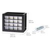 IRIS USA Small Plastic Drawer Organizer, 16-Drawer, Stackable Teacher Toolbox Crayon Small Parts Bead Building Bricks Screw Garage Desk Storage Cabinet, Drink and Water Flavor Packet Organizer, Black view 3