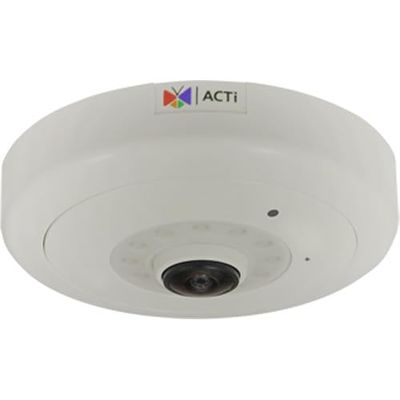 Acti Corporation B57 6MP IR WDR SLLS Video Analytics Indoor Hemispheric Fisheye Dome with 1.3mm Lens, RJ45 Connection