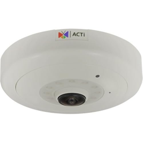 Acti Corporation B57 6MP IR WDR SLLS Video Analytics Indoor Hemispheric Fisheye Dome with 1.3mm Lens, RJ45 Connection