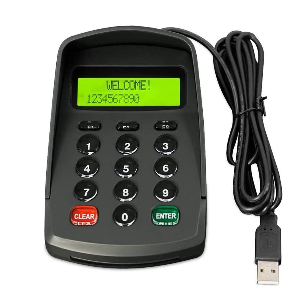 XCRFID USB 15 Keys Keypad Numeric Keyboard Numpad for Bank,Telecom, Mobile Unicom Business Hall Counter, Financial POS Payment System Digital Keyboard (YD541-Plaintext No Sound)
