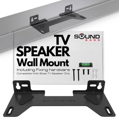 Sound Bass TV Speaker Wall Mount Bracket | Compatible with Bose TV Speaker Soundbar Only | Complete with Full Mounting Hardware Kit | Only Suitable for Bose TV Speaker Sound Bar | UK Design