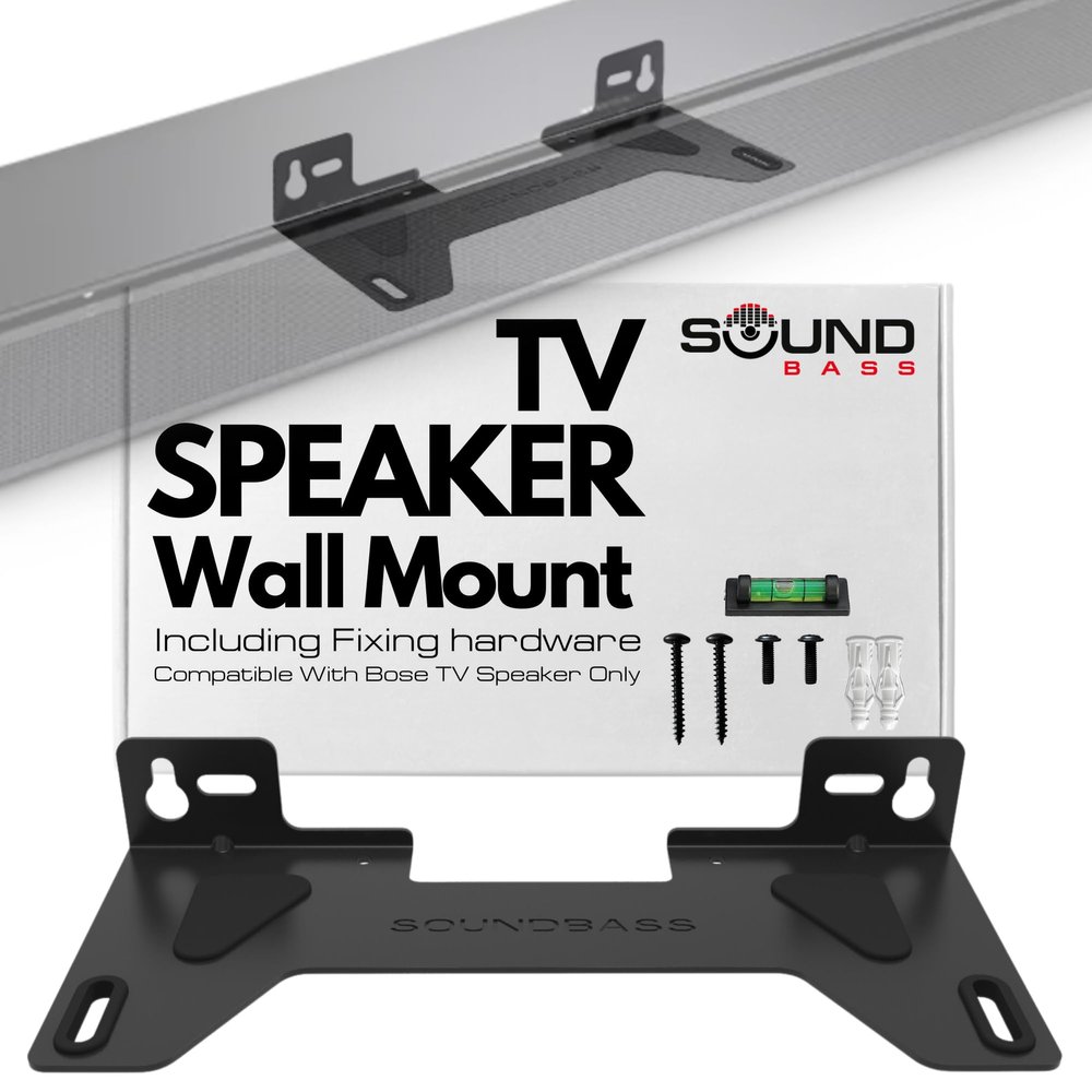 Sound Bass TV Speaker Wall Mount Bracket | Compatible with Bose TV Speaker Soundbar Only | Complete with Full Mounting Hardware Kit | Only Suitable for Bose TV Speaker Sound Bar | UK Design