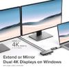 ALOGIC USB-C 10-in-1 Super Dock, Dual Display- 4K@60HZ, 2 HDMI, USB C (100W PD & Data 5G), 3.5MM Jack, ETHERNET Port, Micro/SD Card, 100W PD for MacBook PRO/AIR, XPS and More view 4