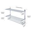 Bathroom Towel Rack with 24-Inch Multilayer Hotel Racks 304 Stainless Steel Towel Bar Shelf Wall-Mounted Brushed Finish Bar withTowel Shelves,3-Tier Bar Mounted view 2