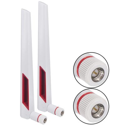 2pcs 12 dbi Dual band WIFI Antenna 2.4G 5G 5.8Gh SMA Male/RP SMA Male Universal Antennas Amplifier WLAN Router Antenne Booster Black or White (White SMA Male)