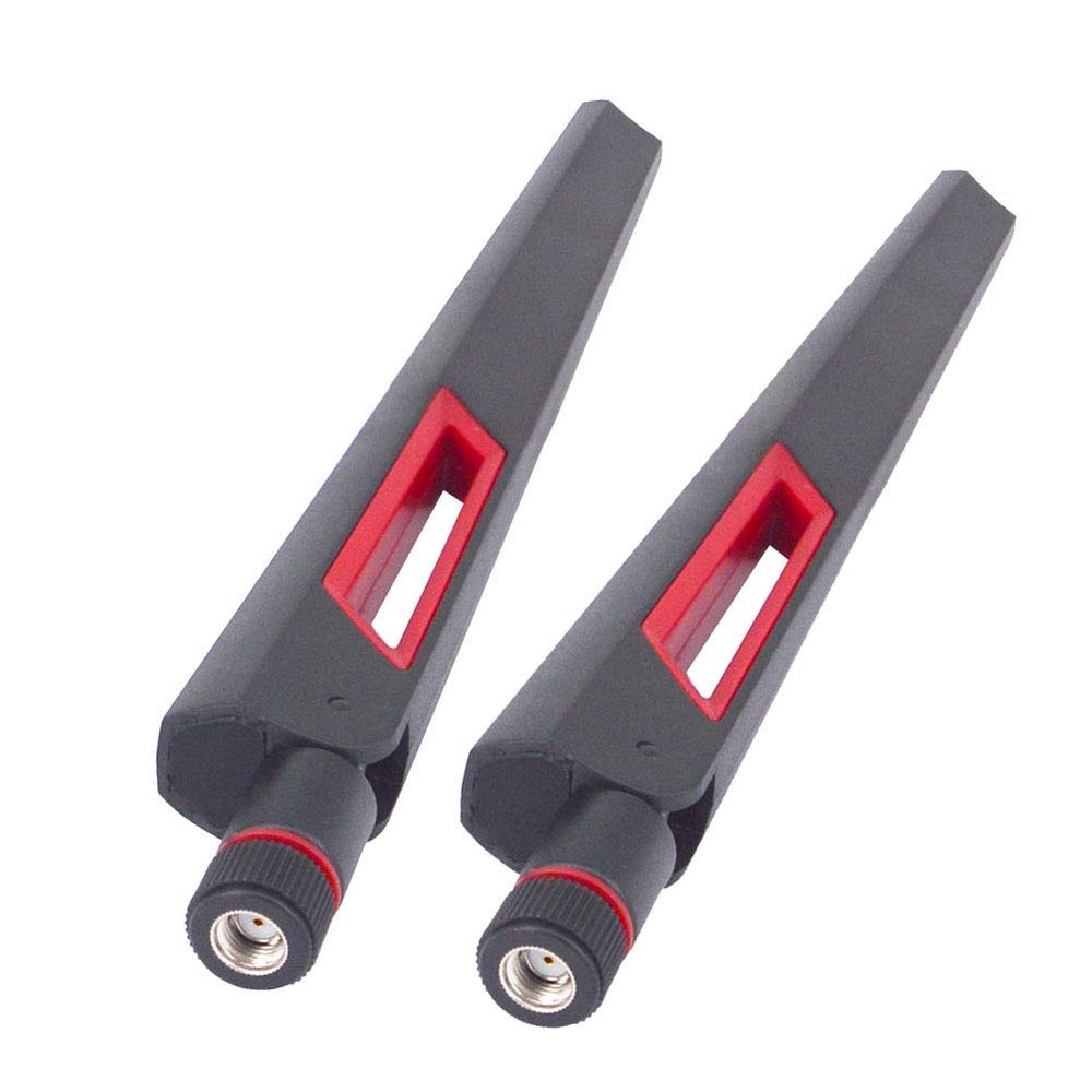 2pcs 12 dbi Dual band WIFI Antenna 2.4G 5G 5.8Gh SMA Male/RP SMA Male Universal Antennas Amplifier WLAN Router Antenne Booster Black or White (Black RP SMA Male)