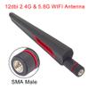 2pcs 12 dbi Dual band WIFI Antenna 2.4G 5G 5.8Gh SMA Male/RP SMA Male Universal Antennas Amplifier WLAN Router Antenne Booster Black or White (Black SMA Male) view 2