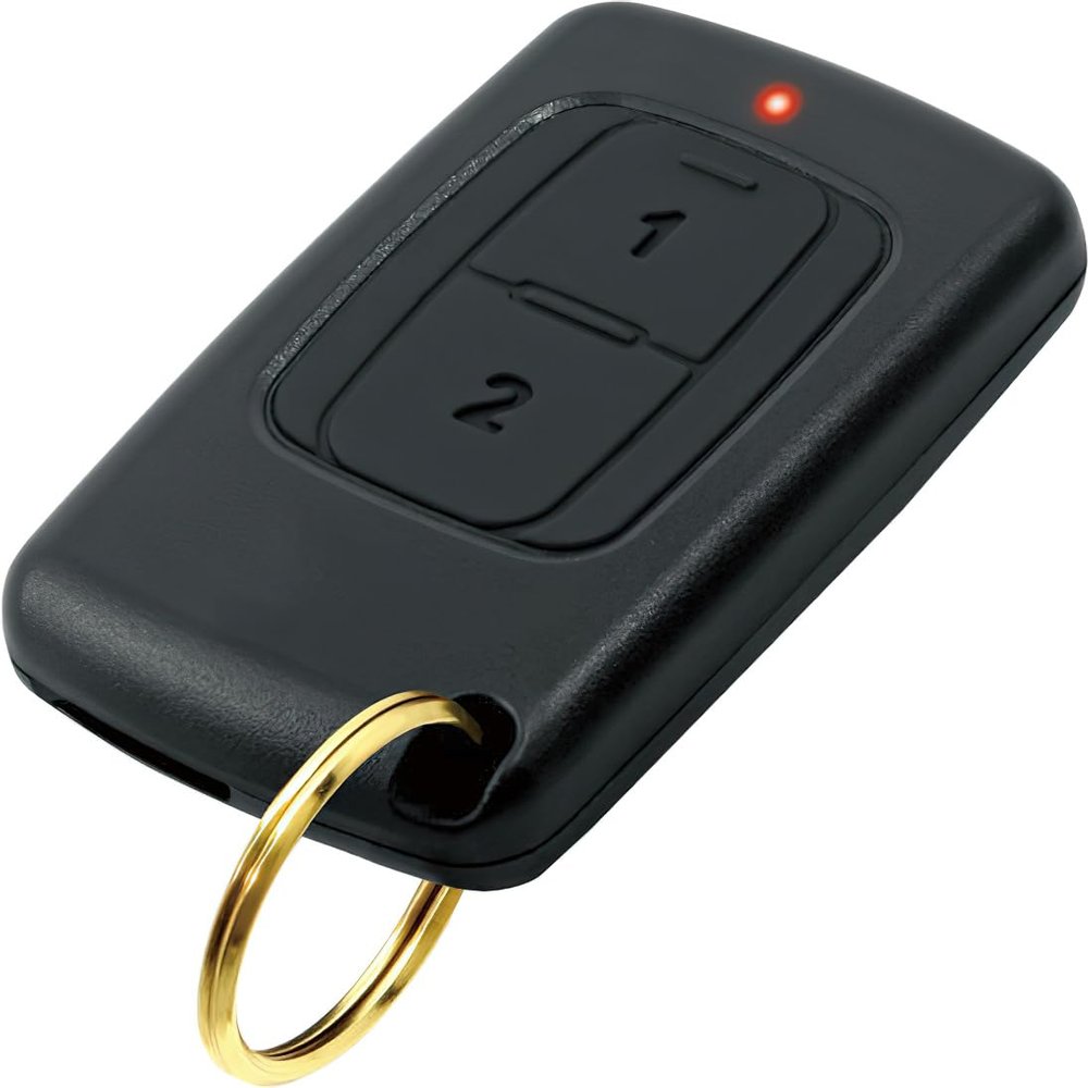 Seco-Larm SK-939T2-GNUQ 2-Buttons 3-Channels Pendant RF Transmitter; Over 68 Billion Possible Codes; LED Transmission Indicator; Operates up to 500ft; Weatherproof IP66; Anti-scan Protection
