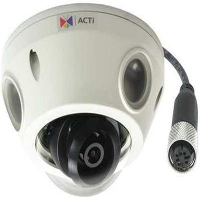 ACTi E933M 2MP Video Analytics Outdoor Mini Dome Camera with SLLS, M12 Connector, H.264, 1080p/60fps, 2D+3D DNR, Audio, MicroSDHC/MicroSDXC, PoE, IP68, IK10, EN50155, Built-in Analytics
