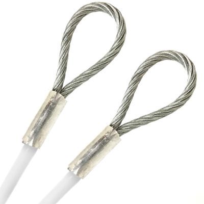 PHAT, White Vinyl Coated 6.35mm (1/4 inch) Braided Steel Security Cable Double Looped Ended (46 inches, White)