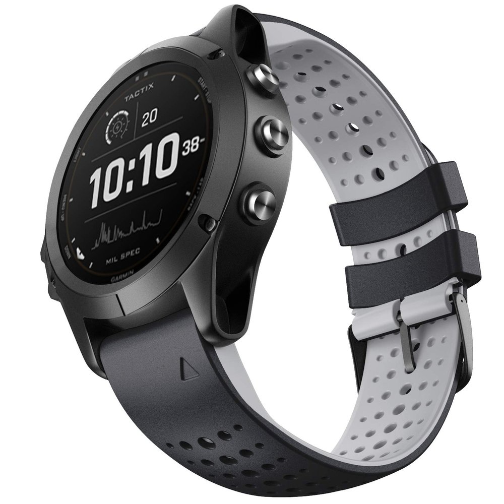 NotoCity Fenix 6/Fenix 6 Pro 22mm Width Soft Silicone Band for Garmin Fenix 7/Fenix 6/Fenix 5/Fenix 5 Plus/Fenix 6/Fenix 6 Pro/Forerunner 935/Forerunner 945/Approach S60 Black