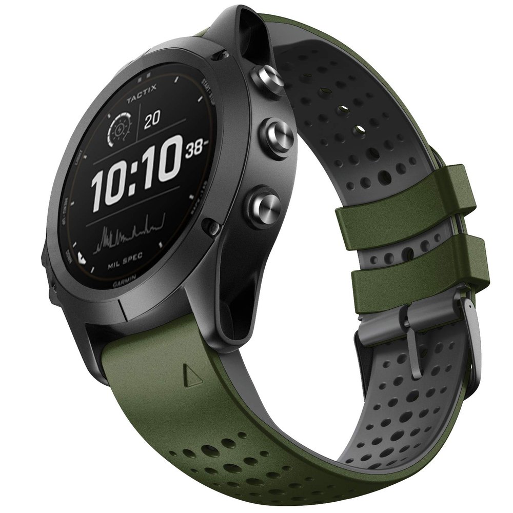 NotoCity Fenix 6/Fenix 6 Pro Band 22mm Width for Garmin Fenix 6/Fenix 5/Fenix 5 Plus/Fenix 6/Fenix 6 Pro/Fenix 7/Forerunner 935/Forerunner 945/Approach S60/Quatix 5, Army Green-Black, 230 millimtres