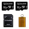 Cloudisk Micro SD Card 64GB U3 A2 Pack of 2 Flash Memory Card Micro SDXC with SD Adapter and Card Reader, C10, UHS-I (64GB) view 1