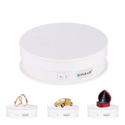 PULUZ 360 Degree Photography Turntable Rotating Display Stand, 5.7in(15cm) Diameter 360 Degree Turntable Display Stand for Photography Video Shooting Props Jewelry, Max Load 33Lb (White)