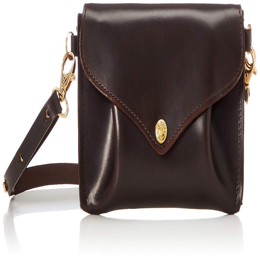 Glen Royal 01-5939 03-6018 MEDIUM PURSE WITH STRAP Bridle Leather (Cowhide), Shoulder Bag, Crossbody Bag, 2-Way, Compact Bag, Made in the UK, Cigar