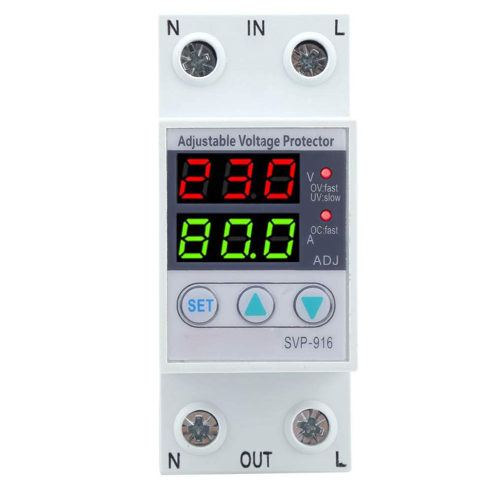 Adjustable Over and Under Voltage Protector with Delay Reset and Voltage Display (100-130VAC, 40A) Undervoltage Protection