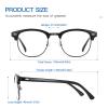 Blue Light Blocking Glasses Women, Semi-Rimless Clear Lens, Professional Computer Game Eyeglasses for men, Anti Eyestrain and Better Sleep (Black Frame) view 3