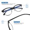 Blue Light Blocking Glasses Women, Semi-Rimless Clear Lens, Professional Computer Game Eyeglasses for men, Anti Eyestrain and Better Sleep (Black Frame) view 4