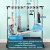 QTJH broom and mop holder put wet mops movable Commercial mop rack cleaning tool cart storage for garden garage organizer mop drain rack view 2