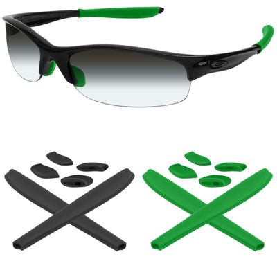 Mryok 2 Pair Replacement Earsocks Nosepieces Kits for Oakley Commit Square(SQ) - Dark Green & Black