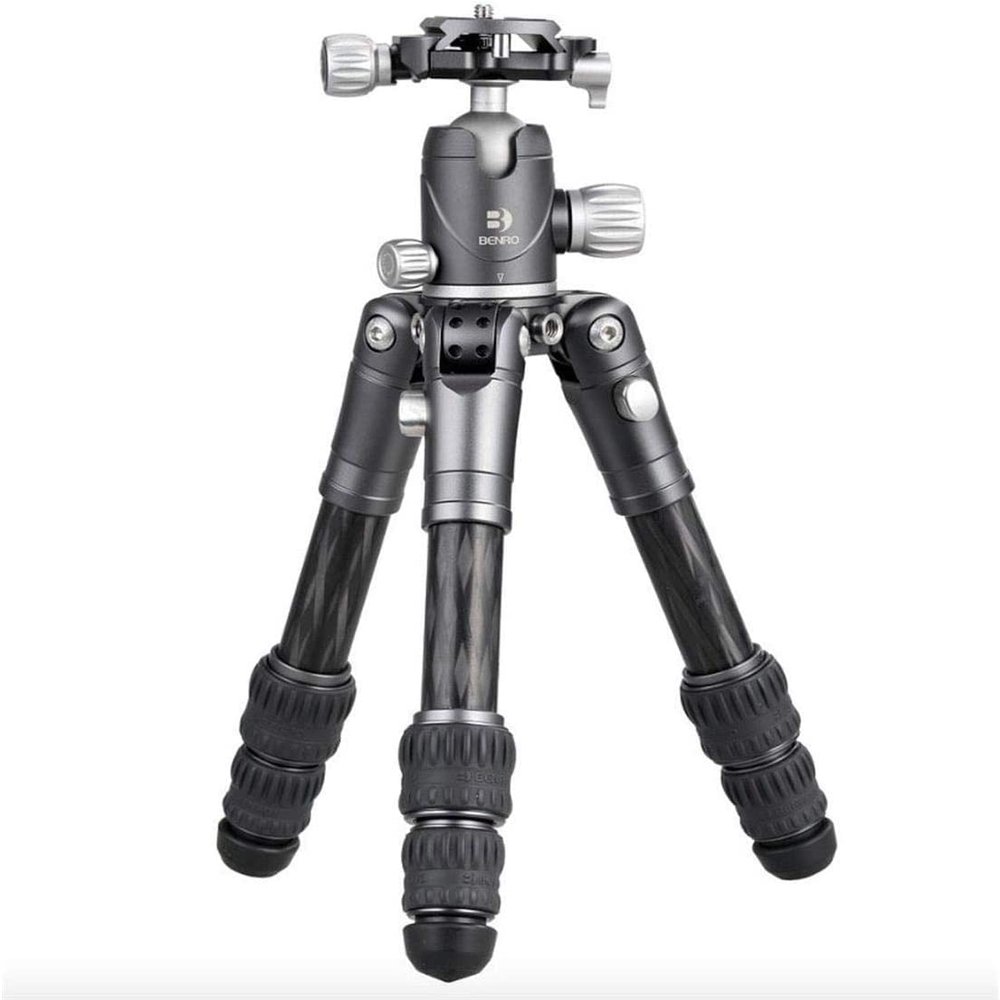 Benro BAT Compact Carbon Fiber Travel Tripod with VX20 Ball Head Multi-Angle Legs, Monopod Conversion, Arca-Compatible Quick Release & Portable Fold-Down Design (FBAT03CNMVX20)