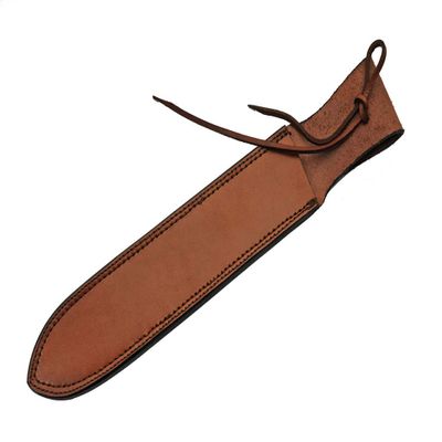SZCO Supplies Knife Sheath - 16" Brown Genuine Leather Knife Sheath for Belt - Heavy Duty Dagger Sheath, Knife Holster, Pocket Knife Holder for Belt.