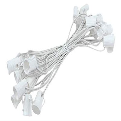 25 Foot C9 Light Strand | White Wire 25 Sockets Intermediate E17 Base | 12" Spacing Outdoor/Indoor Use | Ideal Christmas Lighting | 1 Pack by GoodBulb