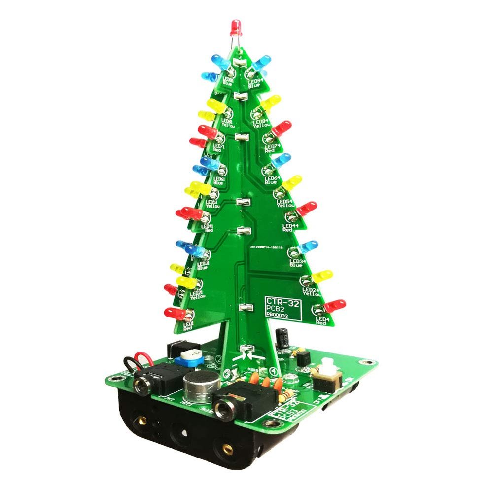 Gikfun Advanced Audio-Controlled Christmas Tree DIY Kit Practice Soldering Skill Board for Adult Xmas Gift EK1685