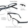 VisionGlobal Blue Light Blocking Glasses for Women, Anti Eyestrain, Computer Reading, TV Glasses, Stylish Oval Frame, Anti Glare (Black, 0.75 Magnification) view 2