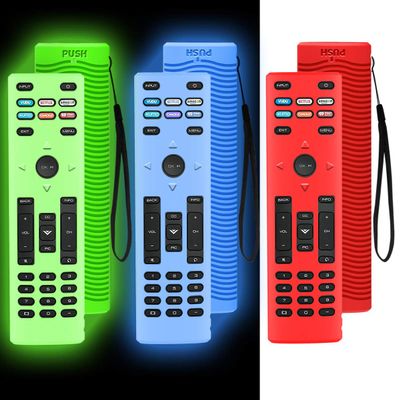 TOLUOHU [3 Pack] Case for Vizio XRT136 Remote Control, Smart TV Remote Cover With Lanyard (Shockproof/Anti-Slip/Lightweight) - Glow Skin Sleeve