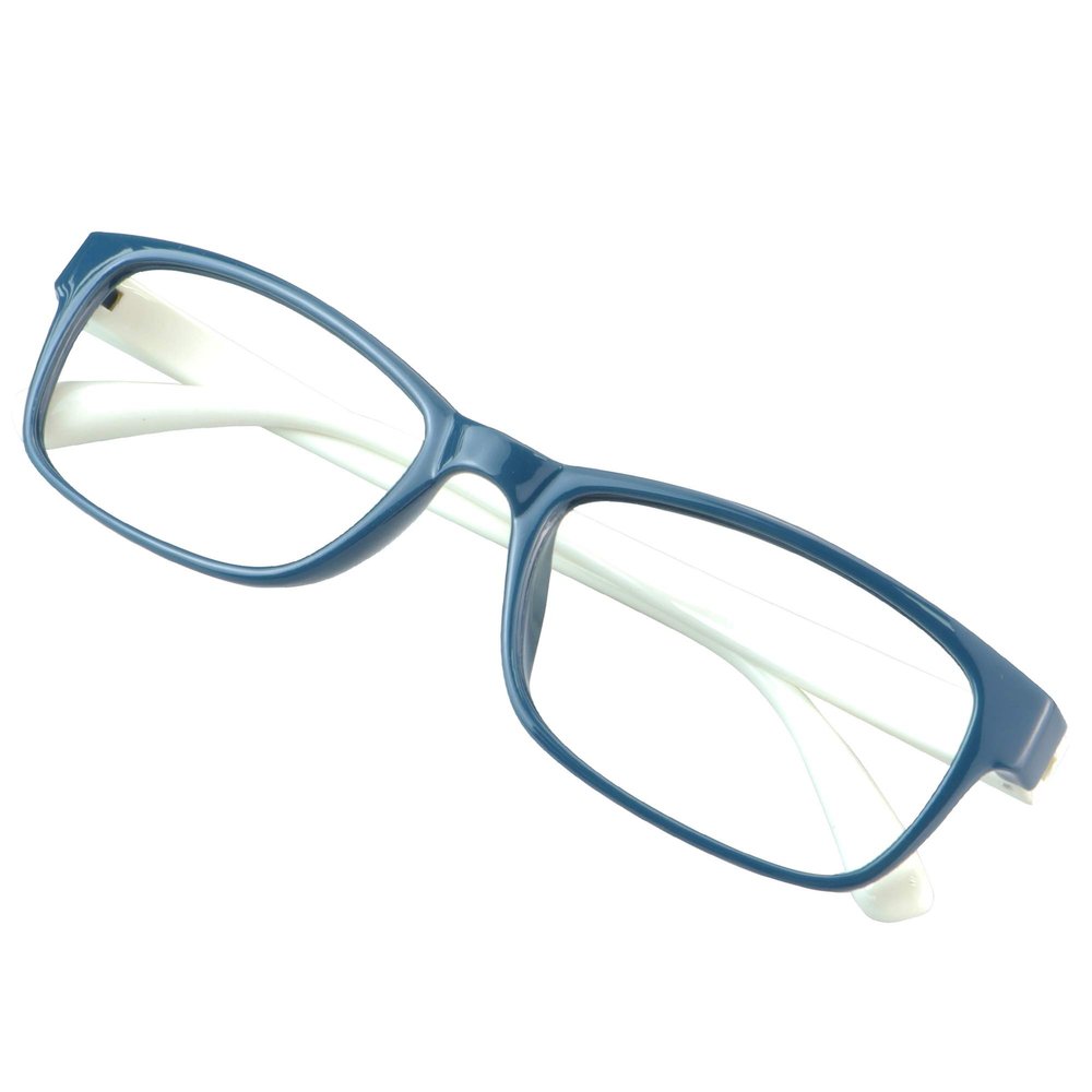 VisionGlobal Blue Light Blocking Glasses for Women, Anti Eyestrain, Computer Reading, TV Glasses, Stylish Oval Frame, Anti Glare (Blue, 4.00 Magnification)