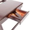 Adjustable Laptop Desk, 100% Bamboo Multifunctional Table Breakfast Serving Tray Lap Desk with Tilting Shelf, Folding Legs, Drawer - Plain Coffee view 3