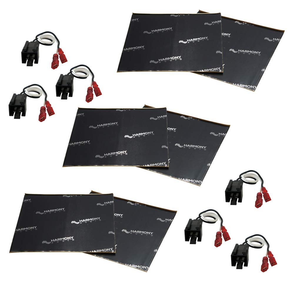 Harmony Audio HA-726512 Compatible with Chrysler Sebring Convertible 1996-2000 Factory Speaker Replacement Harness and HA-SDSK Sound Damping Dampening Deadening (2) Mat 10" x 10" Sheets Install Kit