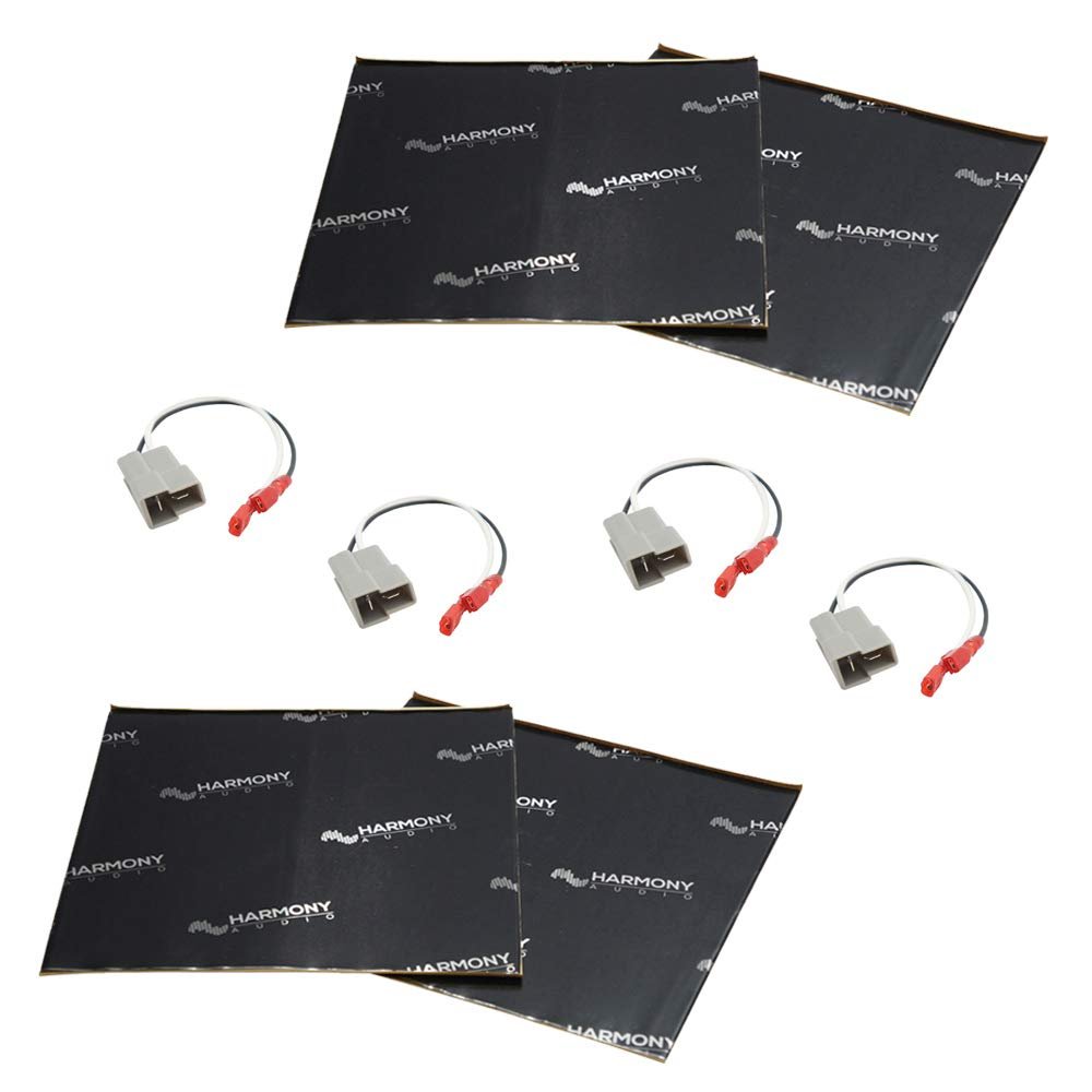 Harmony Audio (2 HA-729300 Factory Speaker Replacement Harness Bundle with Sound Dampening Speakers Kit Compatible with Nissan Truck 1986-1993